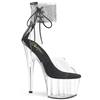 Pleaser - ADORE724RS Sandale à bride à la cheville, Pole dance chaussures - Chaussures de pole dance - Couleur argent/Transparent Product image
